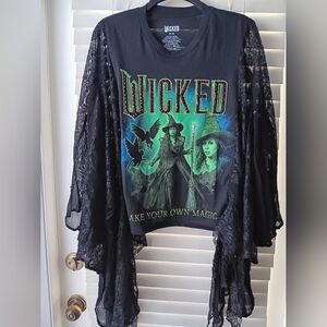 Upcycled Wicked Crop Tshirt / Poncho